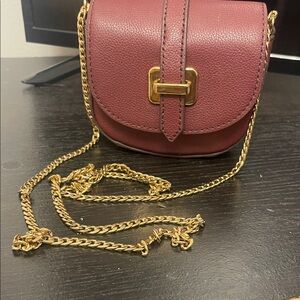 Fossil Elegant Burgundy Leather Crossbody mini Bag